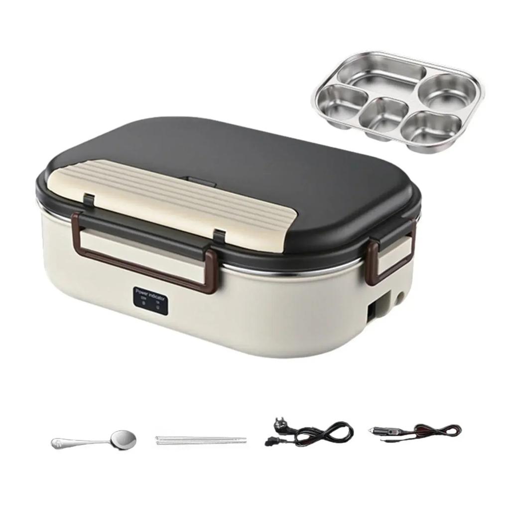 Portable Electric Heated Lunch Box for Home Car Office Rice Cooker 304 Stainless Steel Food Heater Bento Heating Food Container