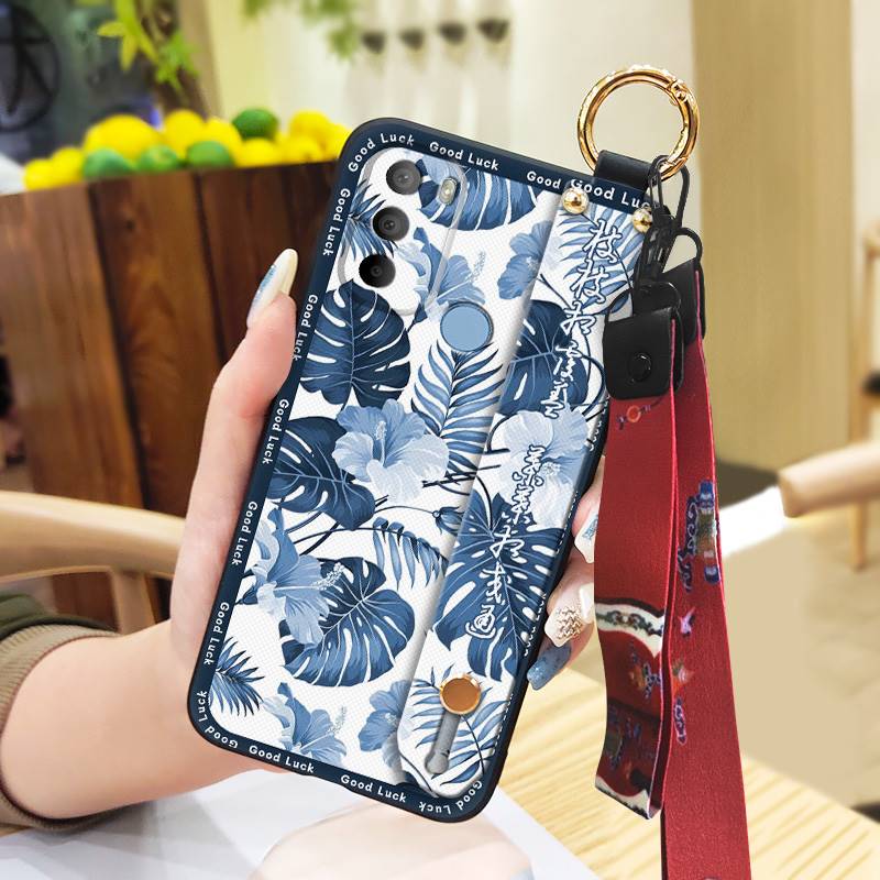 Fashion Dirt-resistant Phone Case For MOTO G31 With Fingerprint/XT2173-1 Phone Holder Ring Elderly lady Wristband