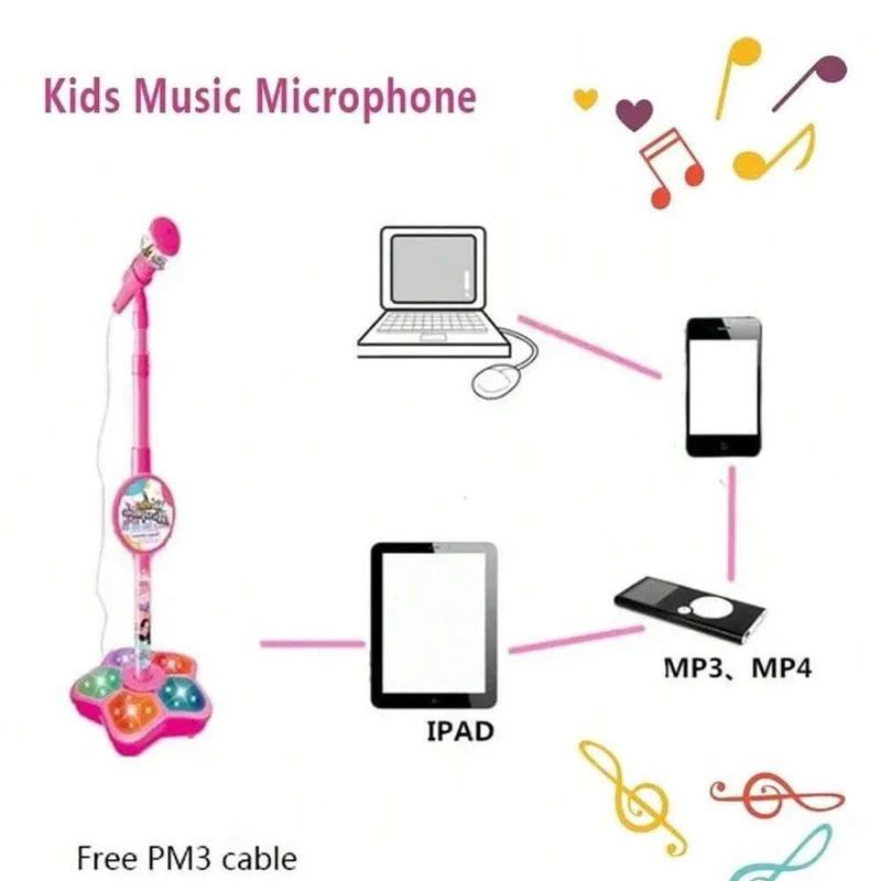 Kids Karaoke Microphone Stand - Portable Durable Party Toy with Electronic Amplifier, Children's Singing Set