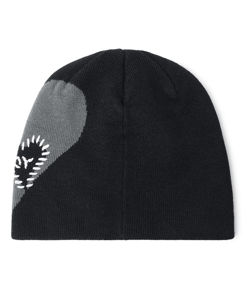 Opeunyadeu(Owai) Stitched Heart Beanie - Black