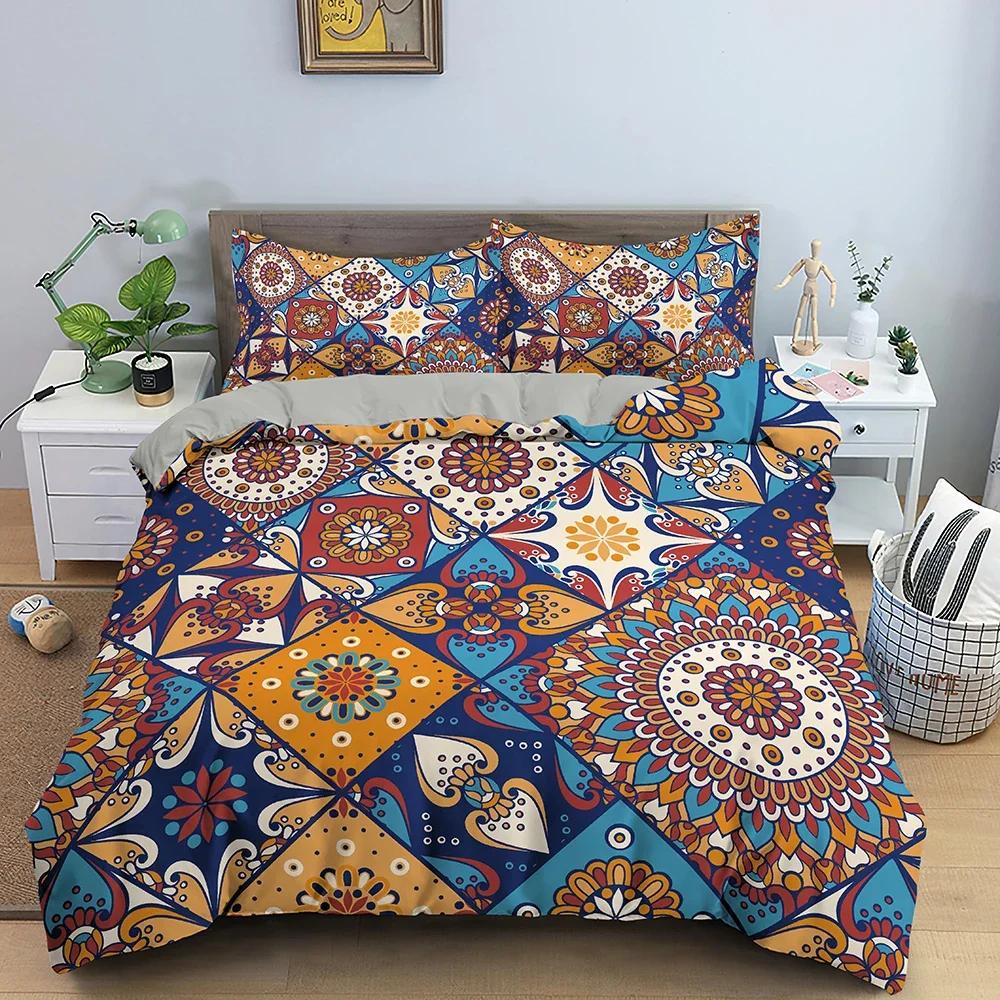

3D Printed Bohemian Duvet Cover Set Ethnic Mandala Bedding Set For Bedroom Quilt Cover King Twin Single Size Home Textile 2/3Pcs 70x133cm 2pcs