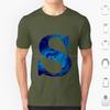 Lettre S Marble Blue T Shirt Big Size 100% Cotton S Funny Cute Meme Trendy Quote Trending Pink Flowers Aesthetic College Quotes