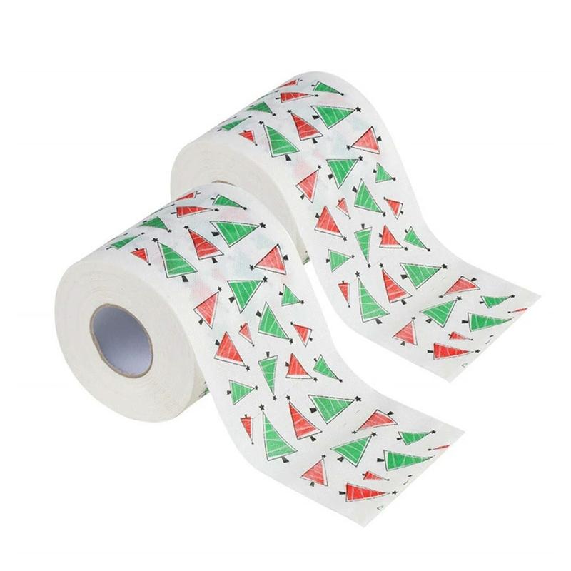 100G/Roll Wood Pulp Celebrations 10x10CM Disposable Santa Claus Dinners Xmas Christmas Tissue Chimney Pattern Design