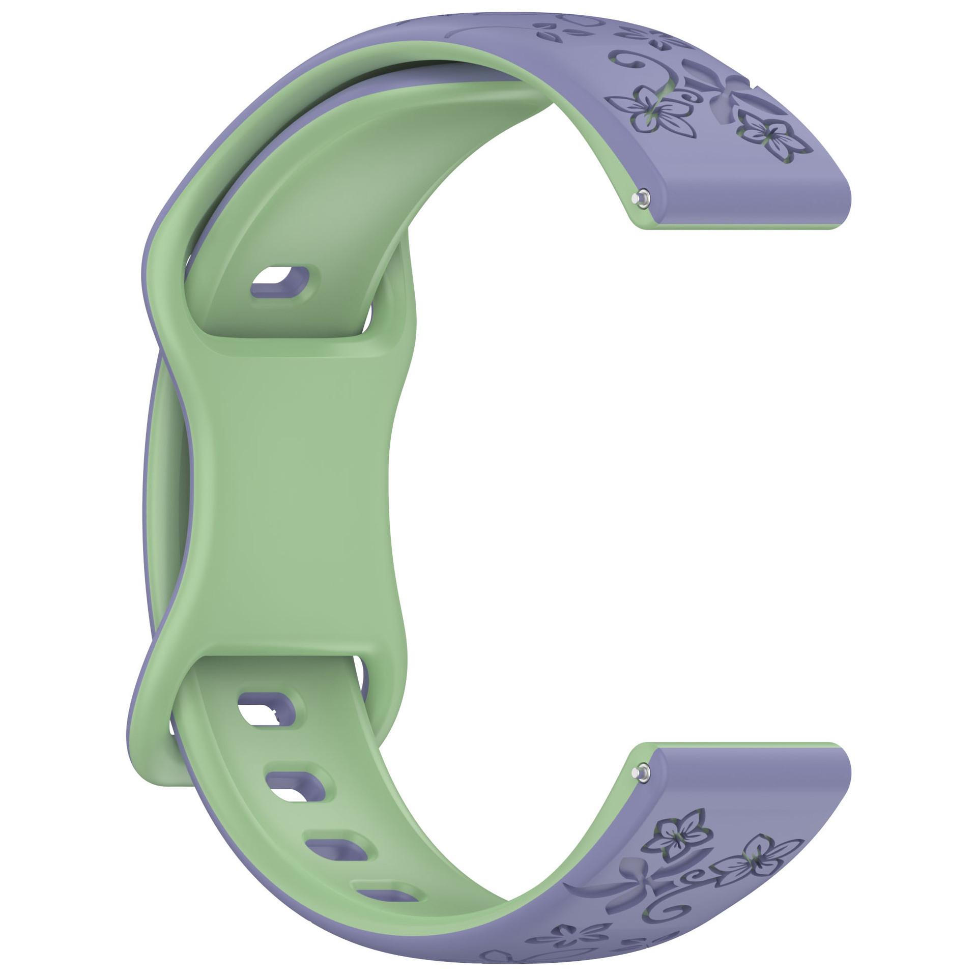 

18мм 20мм 22мм Ремешок с цветочной гравировкой для Samsung Galaxy Watch 7 6 5 4 Милый необычный силиконовый ремешок для Huawei Watch GT4 5 Pro/Active 2 correa Universal 22mm Width