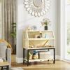 Wooden Hamster Cage with Storage Shelf, Wheels, Ramps, Water Bottle, Hut, Seesaws