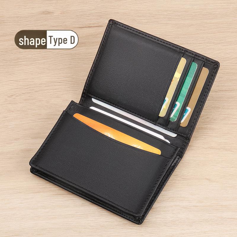 

Мужская визитница из кожи наппа - с тиснением логотипа, мягкая поверхность, первый слой из коровьей кожи