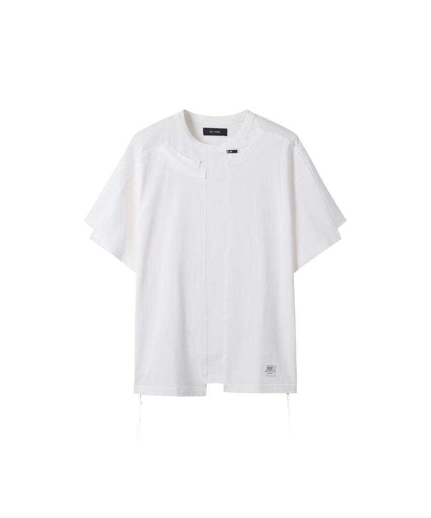 RECODE Garment Patchwork T-Shirt_Rktam25602Whx