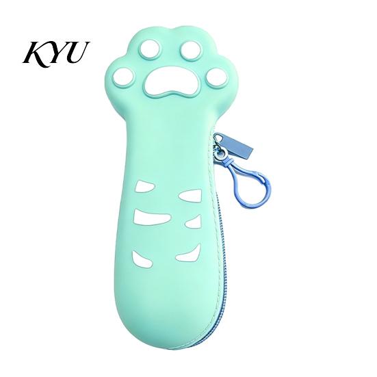 Silicone Cat Paw Pen Case Pencil Case, Large Capacity Stationery Organizer Portable Bag, Students School Supplies Storage Pouch with Zipper Bag