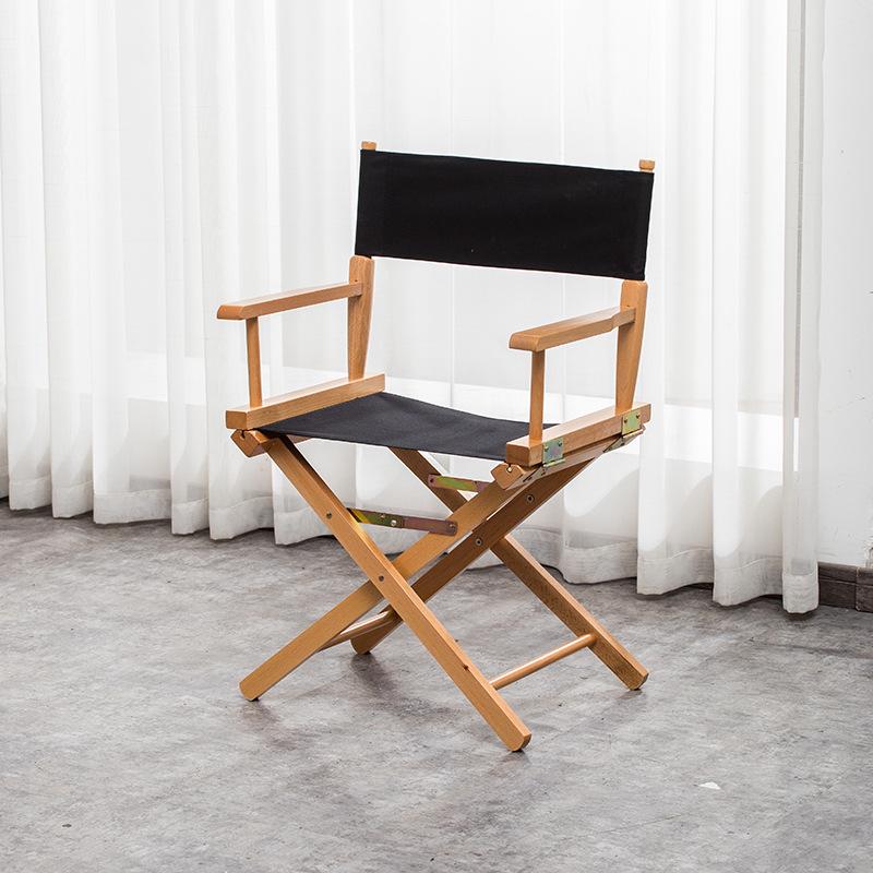 Klappbarer Regiestuhl aus Massivholz mit Segeltuchsitz und -lehne: Ideal für Bar, Büro, Make-up, Angeln, Outdoor und Freizeit.