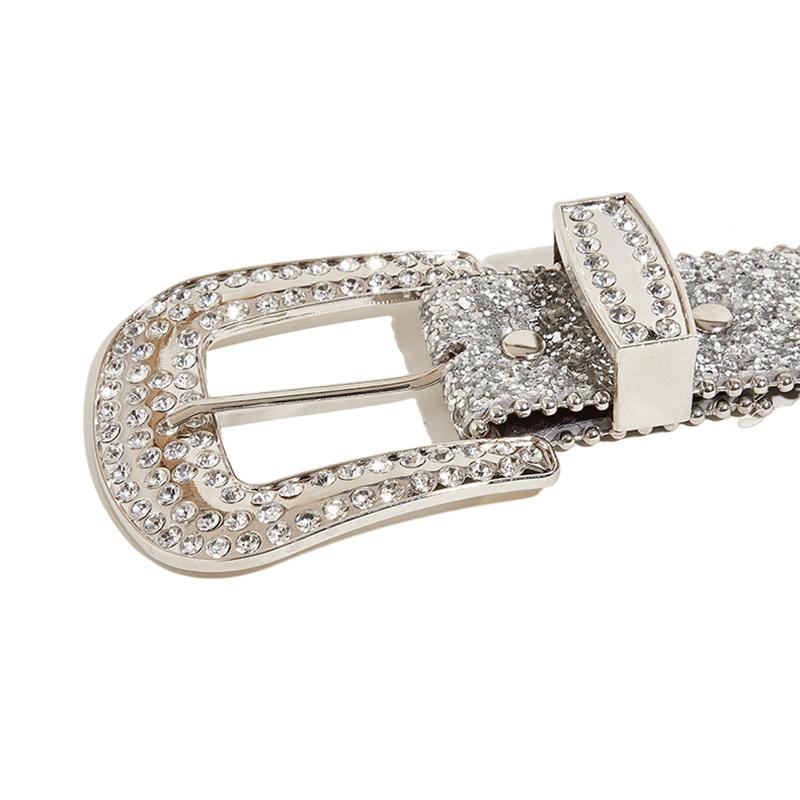 Shinning For  Belts Women Pu Leather Strap For  Belts Western Cowboy Y2K Girls  Belt For Jeans Men