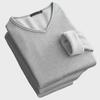 Men's V-Neck Thick Velvet Long-Sleeve T-Shirt - Warm & Trendy Autumn/Winter Base Layer