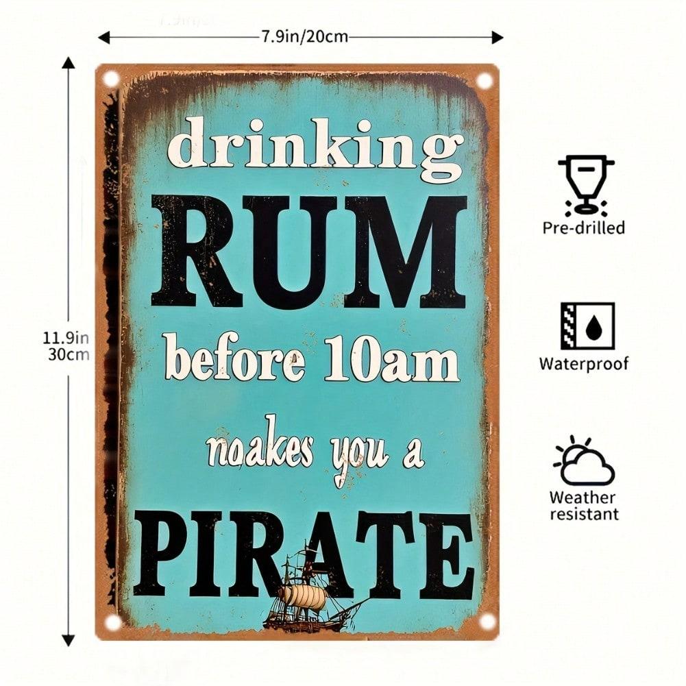 

Pirate Rum Retro Metal Tin Sign 8x12 Inch Iron Wall Art for Bar Cafe Garage Home Decor 20x30 разноцветный