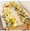 Encrypted Snowing PE Rattan Garland with Flocked Snow for Window & Wall Hanging
