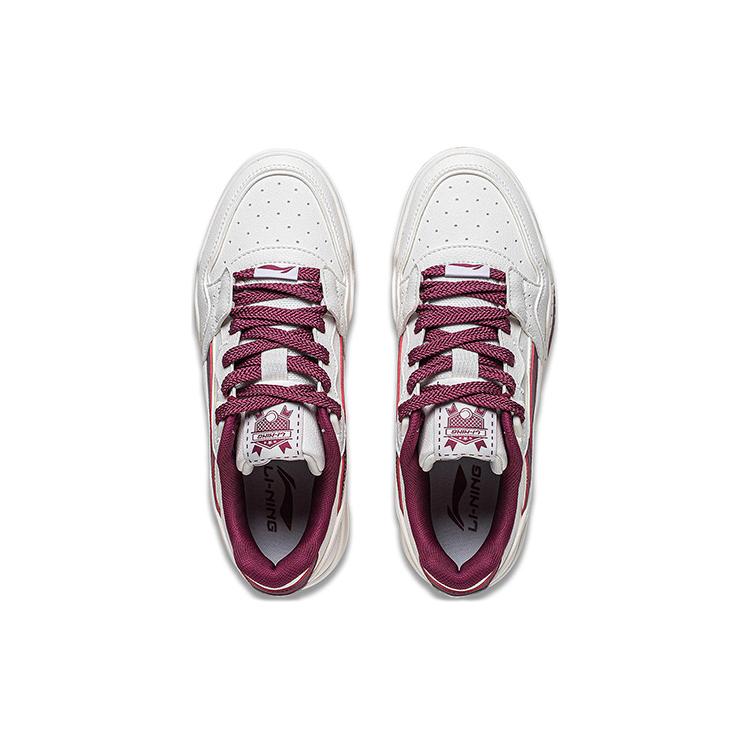 New LiNing Yuebai Anti Slip Wear Resistant Low Top Skateboard Shoes Women's Mist White AGCS252-20