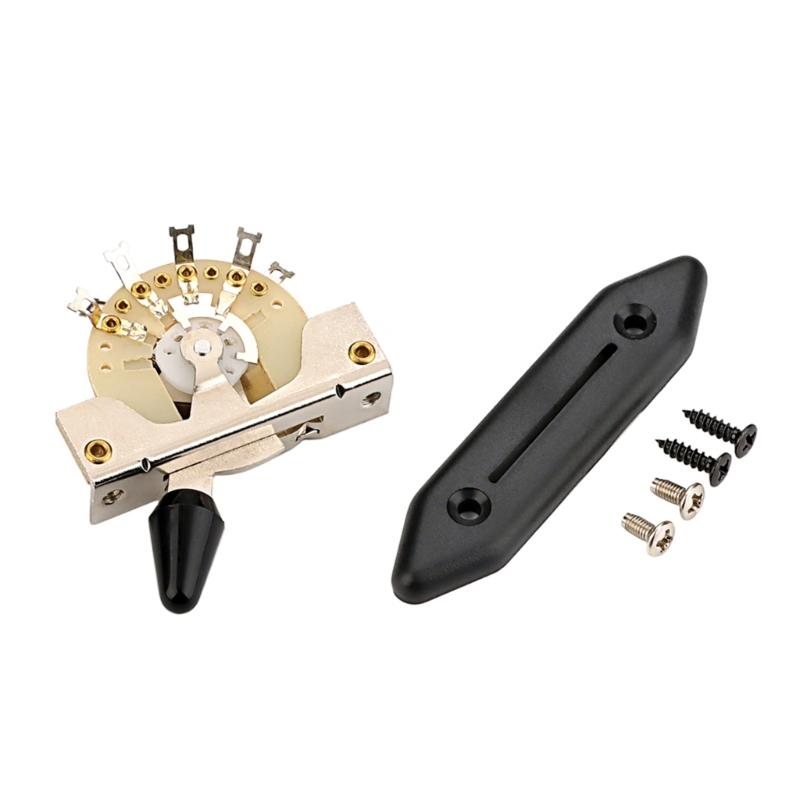 Guitar 5 Way Toggle Switches Replacement Electric Guitar Pickup Selector Switch with Switch Plate Guitar Accessories
