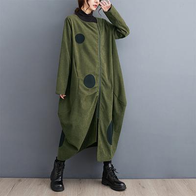 Autumn Winter Plus Size Women Solid Long Jacket Fashion Oversize Casual Style Loose Cardigan Zipper