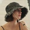 Allincomplete Denim Bleaching Safari Hat Black