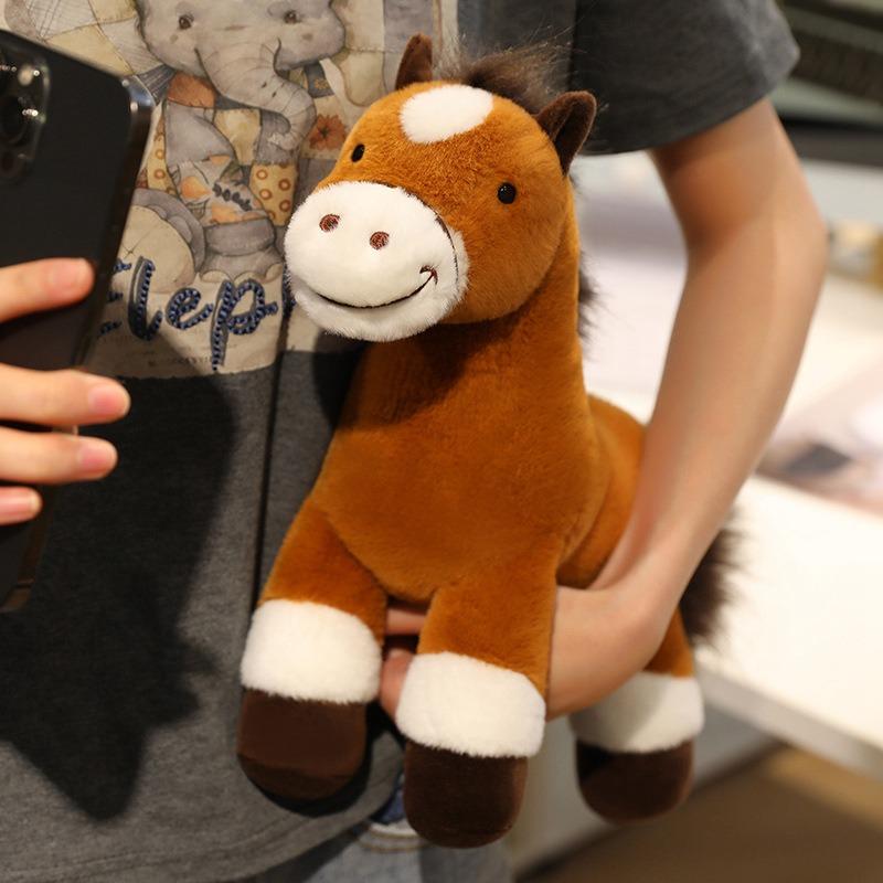 Simulation Pony Plush Toy Horse Mascot Doll Cloth Doll Horse Doll Throw Pillow Zodiac Horse Children's Gift