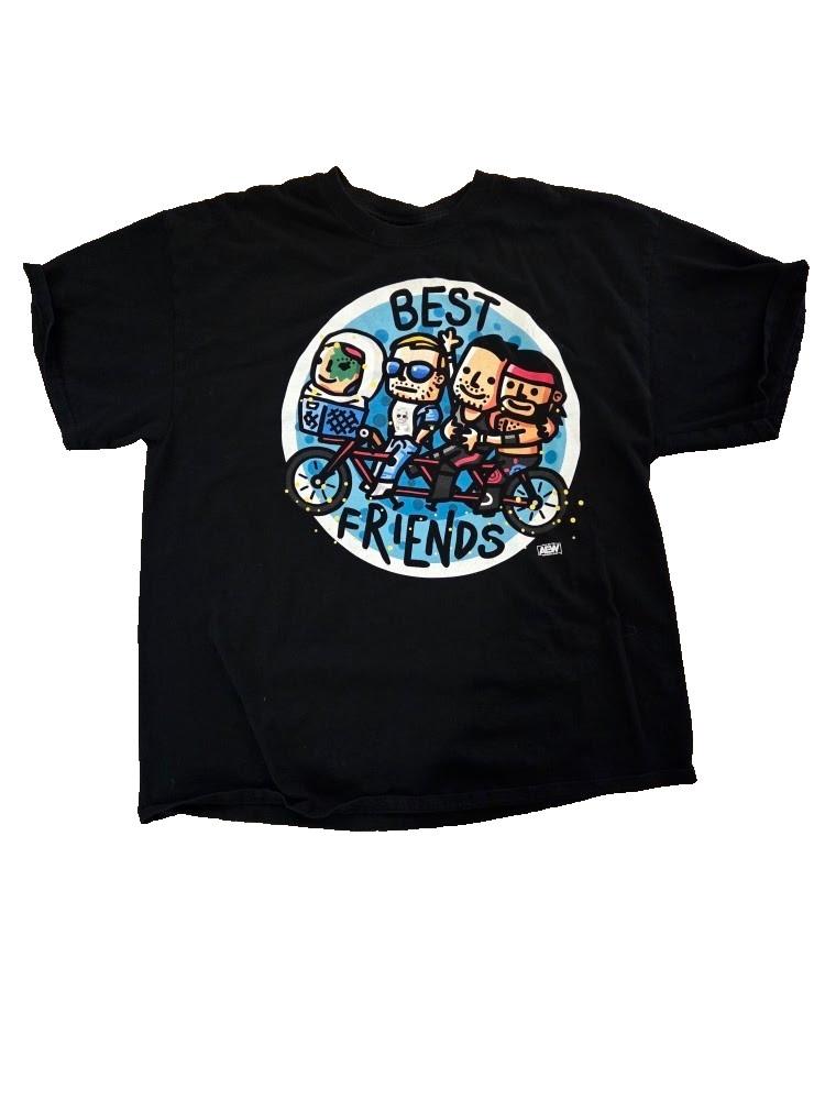 AEW Best Friends Shirt XL Black Orange Cassidy Kris Statlander Wrestling Tee Unisex T-Shirt XXXL