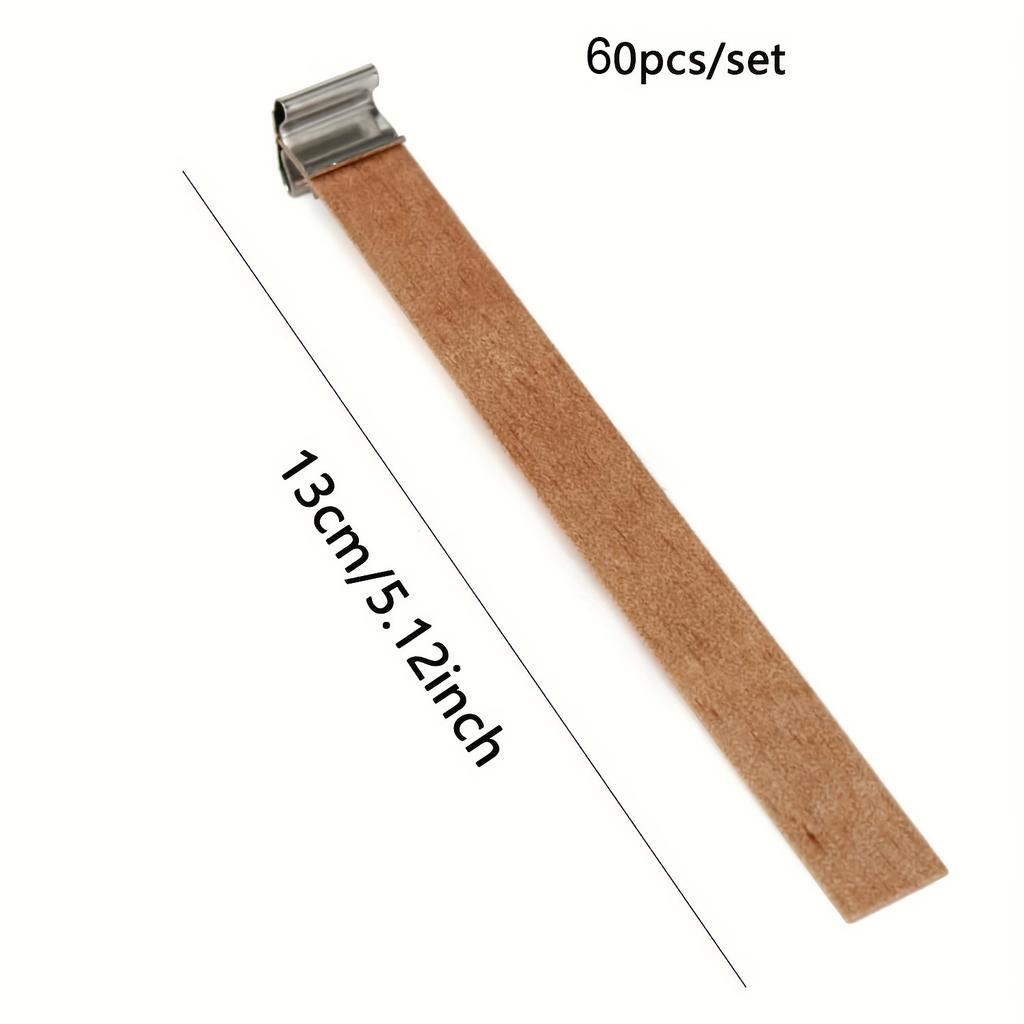 20pcs/40pcs/60pcs- Wooden Candle Wicks,Natural Candle Cores Cross,Soy Wax Wooden Candle Wick Core,with Metal Base For Candle