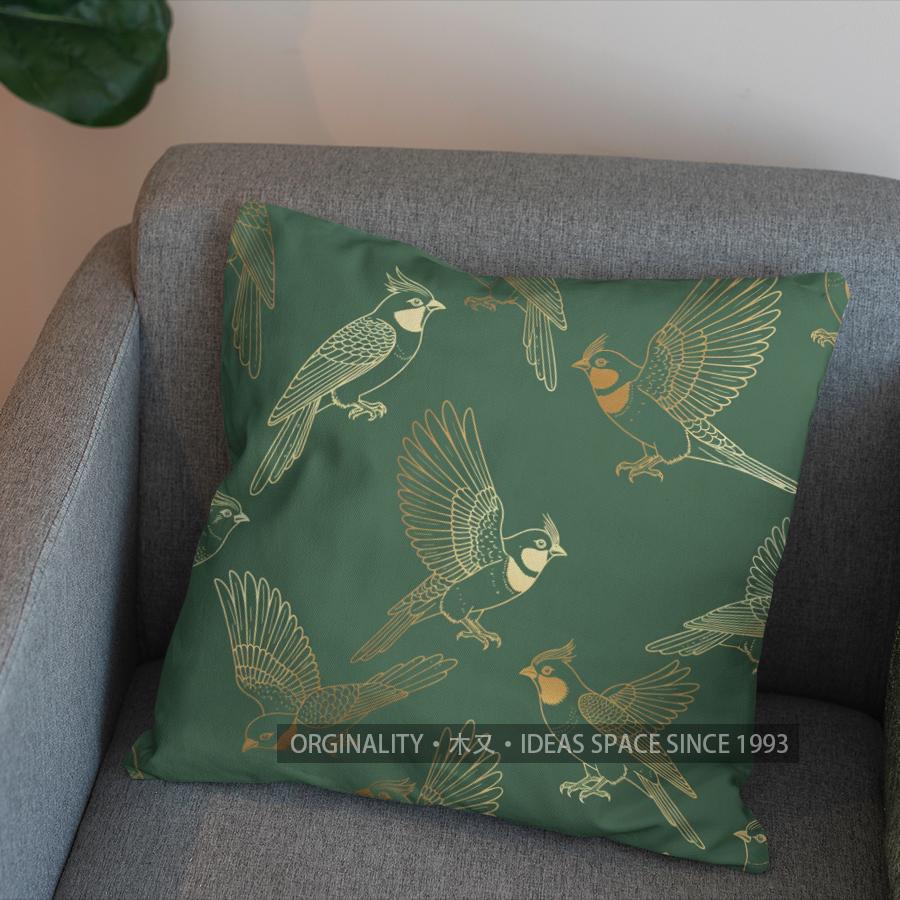 2D Exquisite Birds Pattern Decorative Pillow Cover Pattern Cushion Cover Suitable For Sofa Bedroom Car Pillow Cover