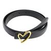 Stylish Womens Belt With Heartdesigned Metal Buckle And Embossed Faux Leather