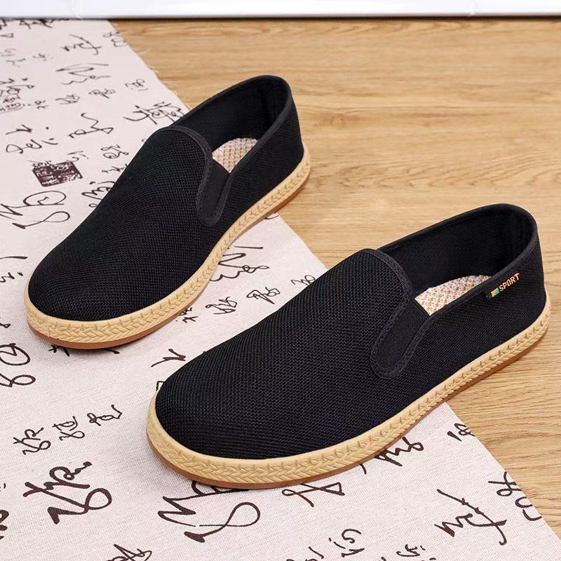 

Spring and summer cloth shoes men s cloth shoes single shoes men s driving men s black cloth shoes mountaineering shoes non-slip labor insurance tires 45