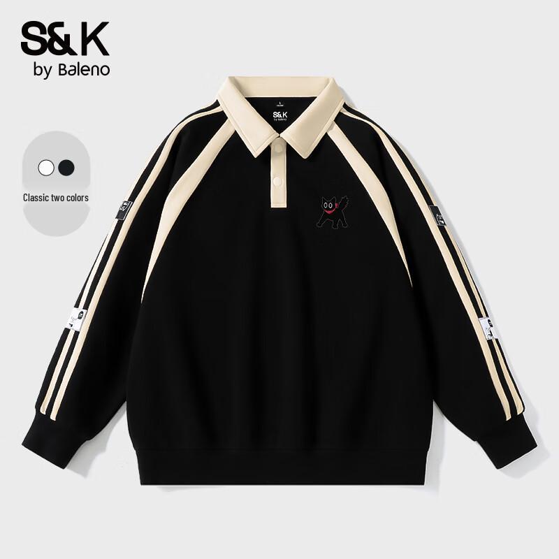 

Baleno Men s S&K Series Polo Collar Cat Cartoon Long-Sleeve Sweatshirt 3XL