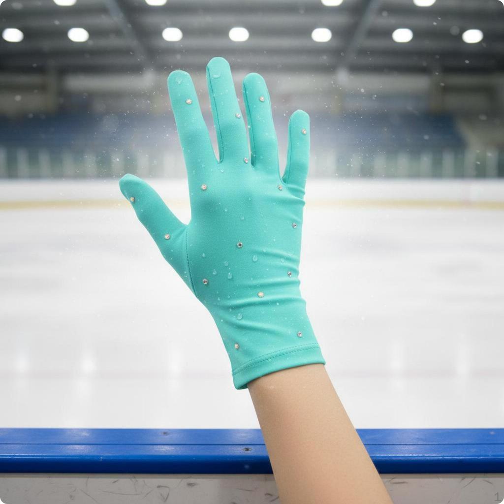 Thermal Figure Skating Gloves Comfortable Rhinestone Elegant Performance Gear for