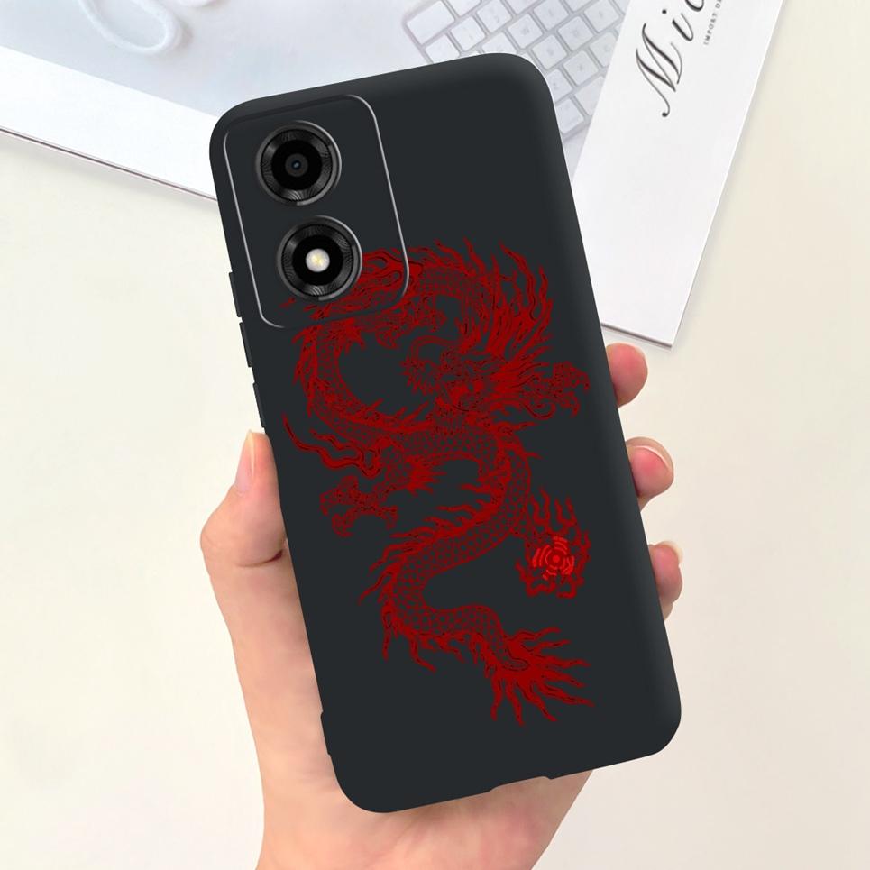 For Moto E14 Motorola Funda Case Cool Cartoon Luxury Painting Phone Case On Motorola E14 4G 6.56" Back Cover Soft Black Silicome