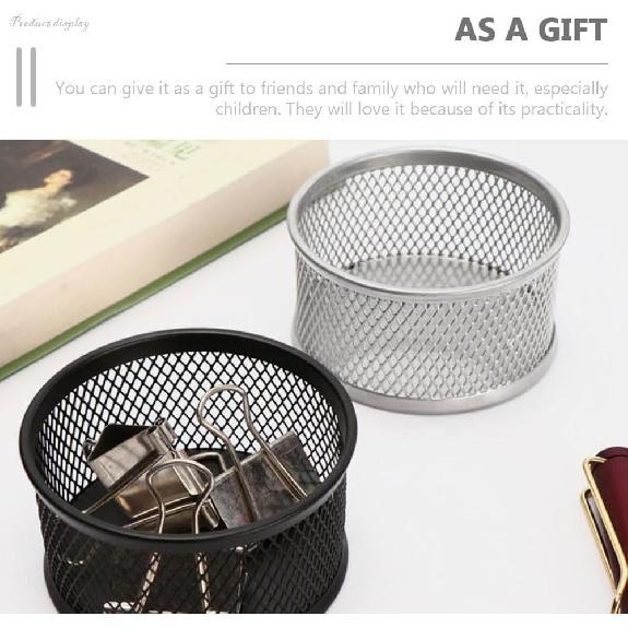 Operitacx 4Pcs Paper Clip Holders Mesh Paper Clip Holder Paperclip Dispenser Paper Clip Organizer Binder Clip Bobby Pin Hair Clip Holder for Desk