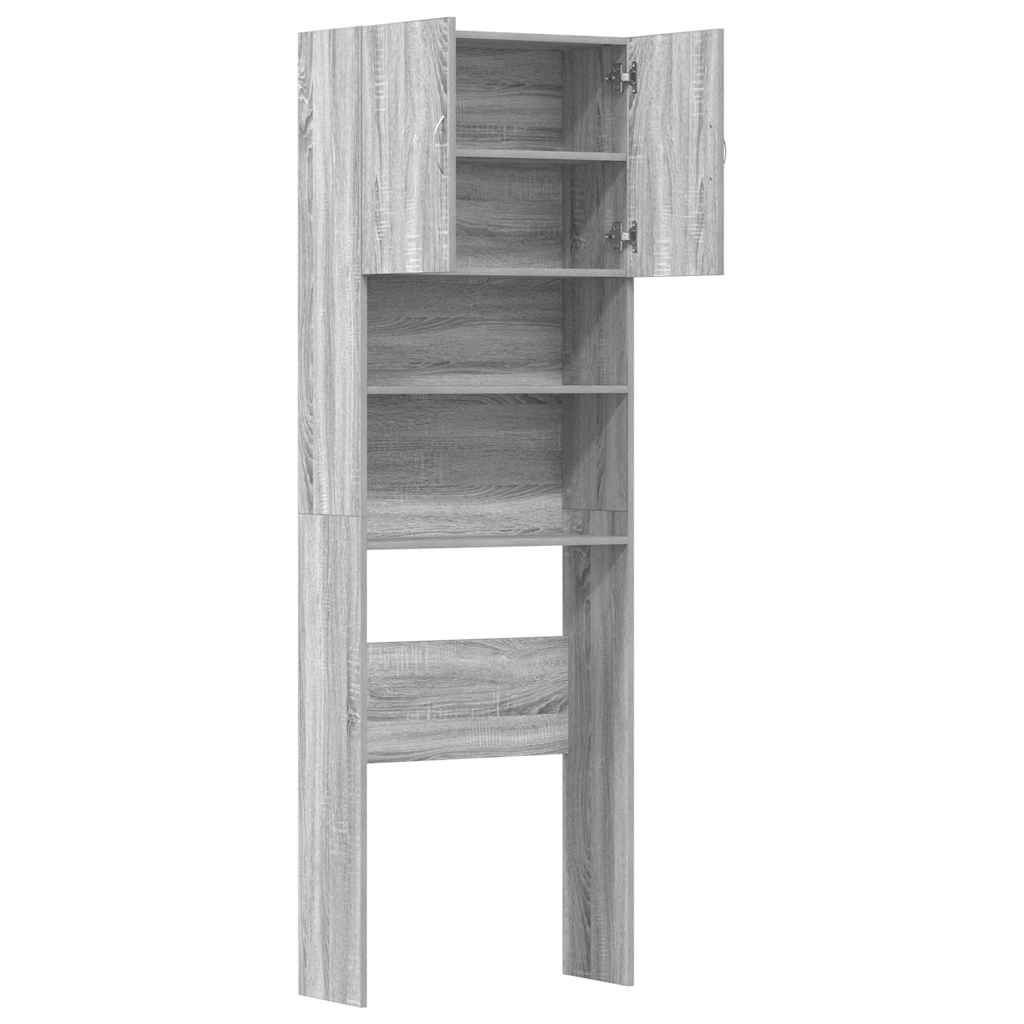 Mobile per Lavatrice Grigio Sonoma 64 x 24 x 190 cm Legno Ingegnerizzato
