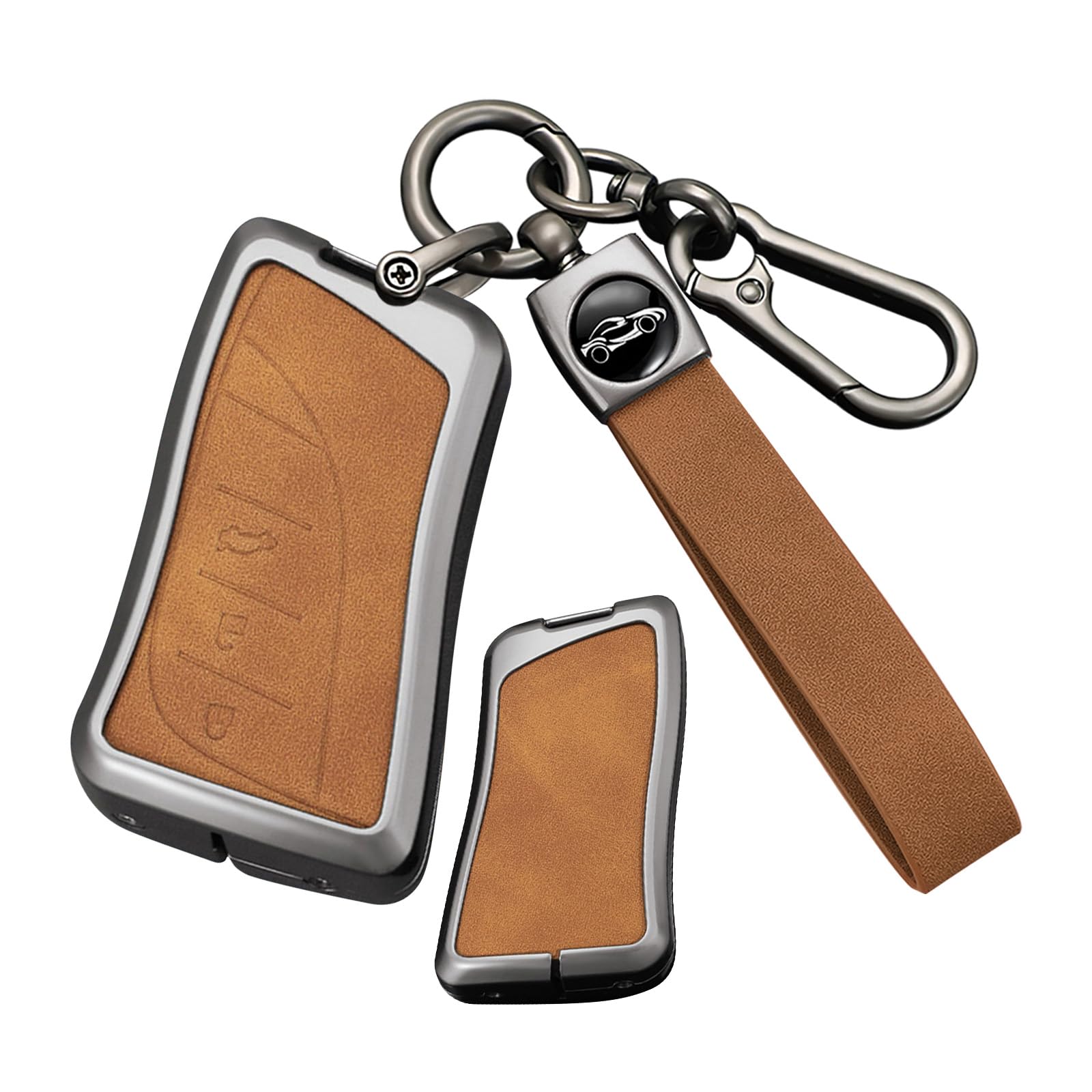 

ontto Key Case for Lexus Alloy PU Leather Key Shell LX RX LC GS M коричневий