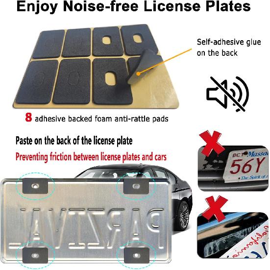 Aootf License Plate Covers- Clear Flat License Plate Protector, Unbreakable Transparent Protective Cover With Screws Caps, 2 Pack For Front Rear
