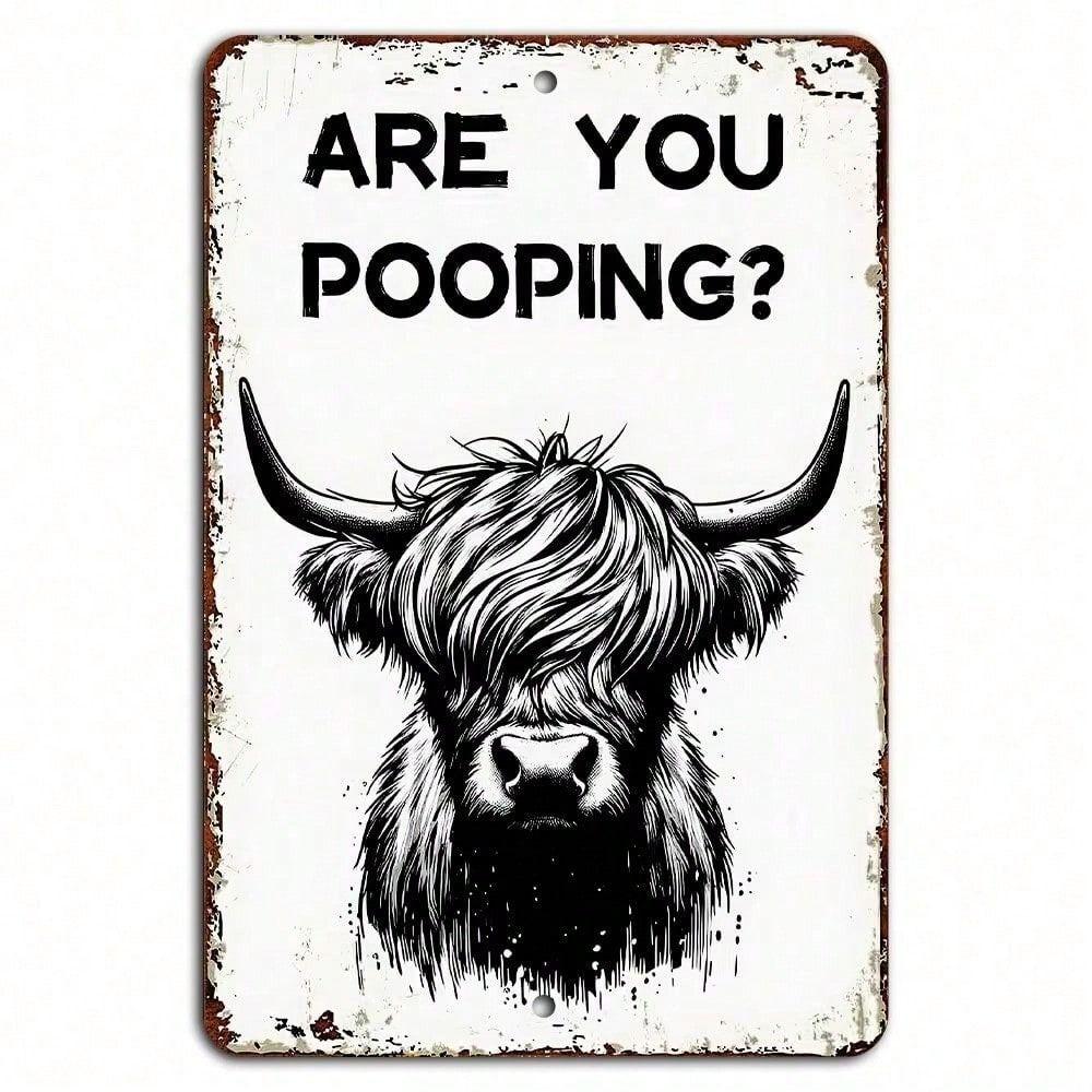 

Metal Wall Art Cow Farmhouse Sign Bathroom Decor Funny Gift