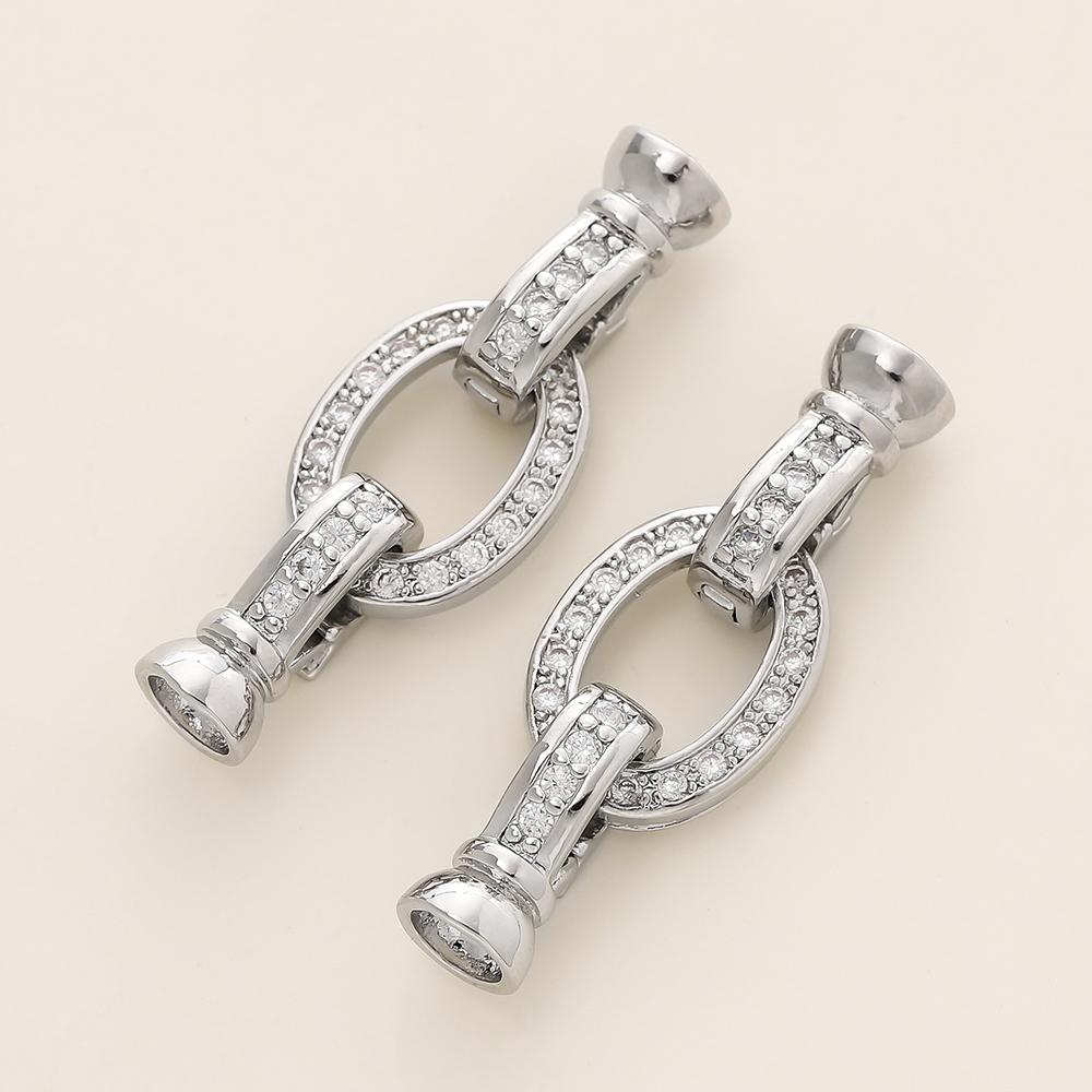 2/4pcs 14/18K Gold Color Plated Heart Bowknot Fasteners Closure Lock Connector Clasps For DIY Needlework Pearls Jewelry Making