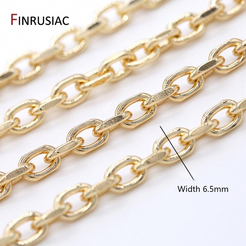 

Wholesale 14K Real Gold Plated Brass Metal Thick Cable Chain For Jewelry Making, Handmade DIY Bracelet Necklace Making Supplies length 50 cm