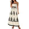 Women's Fashionable Retro Printed Bohemian Beach Dress Beach Vacation Strap Dress