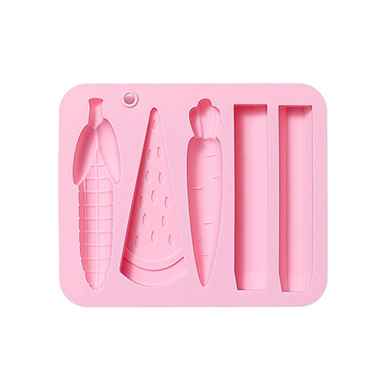 Crayon Making Mold Vegetable Fruit 3D Crayon Silicone Mold Oven Safe Pure Silicone Durable and Reusable Crayon Mold 1 розовый