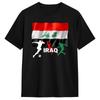 Irak Flagge Irakischer Fußball T-Shirt Sommer Baumwoll-T-Shirts Für Unisex Lässiges T-Shirt Kurzarm Vintage Oberteile