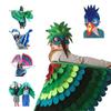 Bird Cosplay Costume Stage Performance Owl Peacock Wings Bird Felt Cape with Mask for Girls Boys Halloween Party Cloak