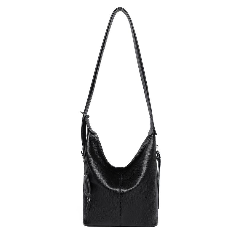 Shoulder Bag, New Genuine Leather Bucket Bag, Simple and Fashionable Bag, Women's Commuting Temperament Shoulder Bag