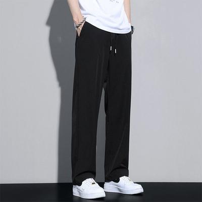 EXLUX Soie Glacée Séchage Rapide Homme Été Ins Ultra-fin Anti-froissement Pendentif Couple Pantalon Droit Décontracté Tendance