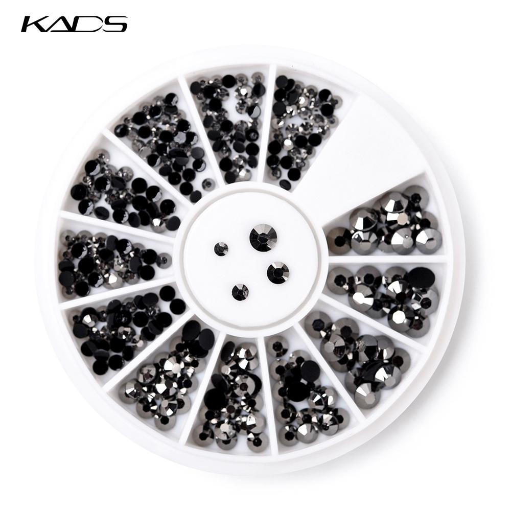 kads Glänzende 600 Stück/Box Runde Nailart Strasssteine für Nagelspitzen Aufkleber Dekoration Kristall Glitzer Strass Nailart