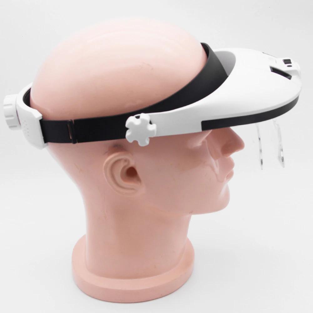 Head-Mounted Magnifier LED Illumination 1.5X/2.5X/3.5X Helmet Style Magnifying Glass Jewelry Watch Maintenance Read Magnifier