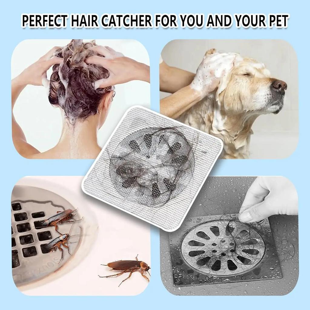 Einweg-Haarabflussfänger aus Netzgewebe, Antiblockierfilter, Bodenabläufe, Aufkleber, Duschabdeckung, Küchen- und Badezimmerspülbeckensieb, Stopper