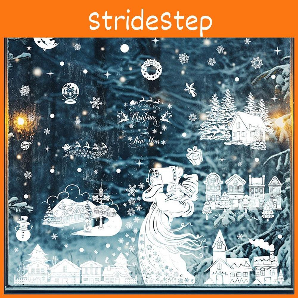 Decor Tree Christmas Pvc Stickers With Snowman Santa Snow House Decor Christmas