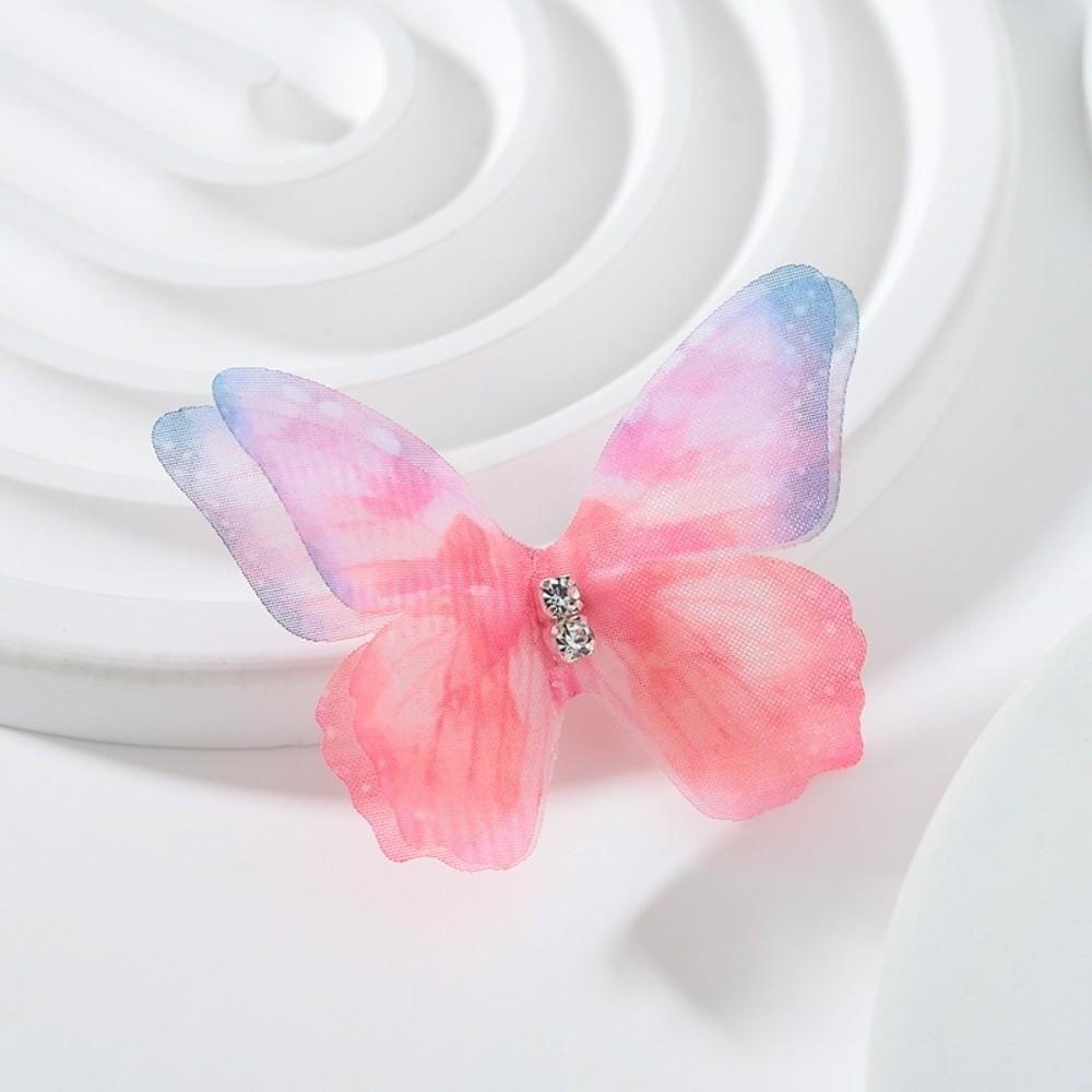 50 ks 3D organzové látkové motýlí aplikace Imitace síťované motýlí záplaty Svadební vlasové doplňky