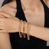 Retro light luxury inlaid with colored square zircon full zirconium bracelet stainless steel fashion high-end tennis chain bracelet
