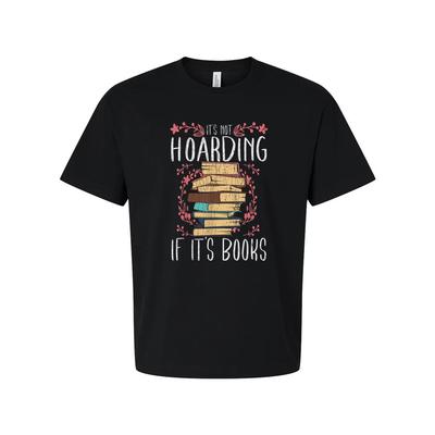 It's Not Hoarding If It's Books Unisex Graphic Tee Illustrated Stacked Book Desi